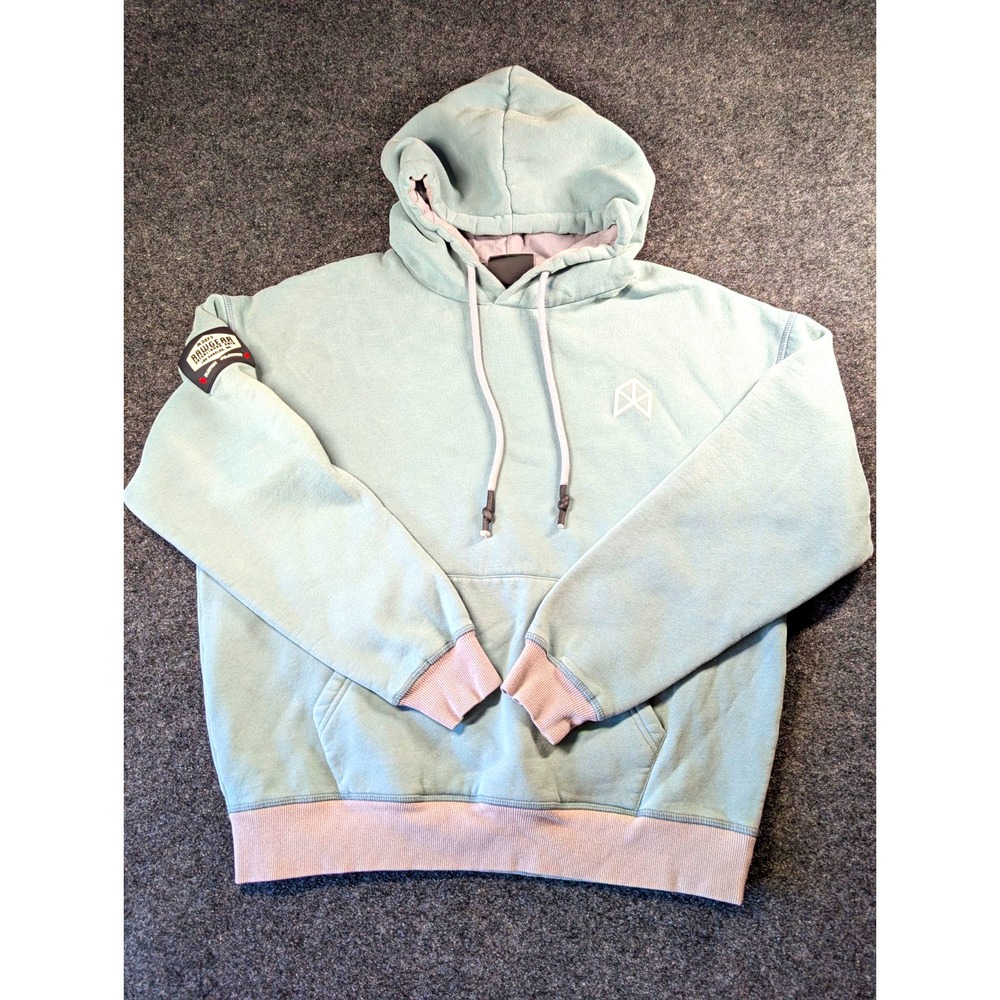 Rawgear Men's Blue Pullover Hoodie Fleece Logo Drawstring Pockets Size M